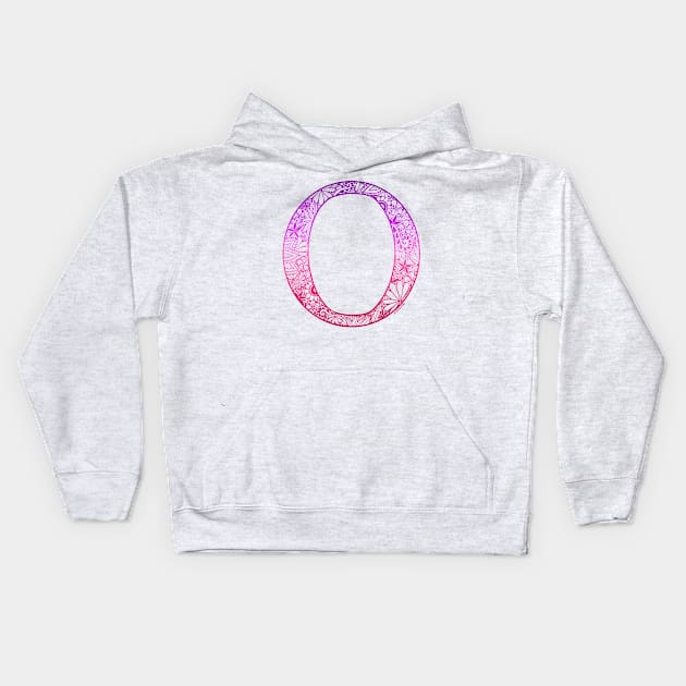 Floral Letter Capital O Pink Kids Hoodie by Shaseldine